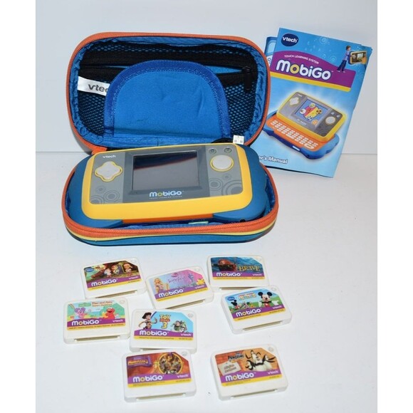 VTech MobiGo Touch Yellow Learning System And 8 Games READ  Working - Picture 1 of 14